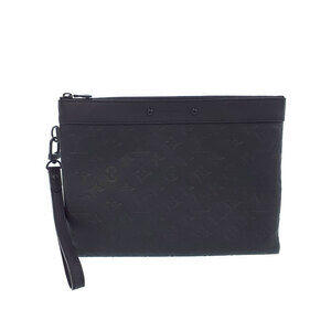 Louis Vuitton Monogram Shadow Black Pochette To Go Clutch Bag